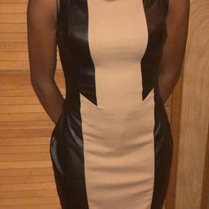 Color block Dress Tan/Black